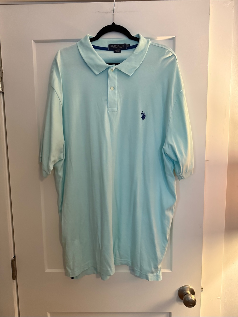U.S. Polo Assn. Luxury Feel Men’s XXL Aqua Blue Cotton Polo Shirt